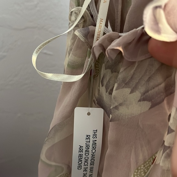 NWT Marchesa Notte Vintage Empire Waist floral cocktail dress w/Rhinestones Sz 8 - Picture 10 of 13